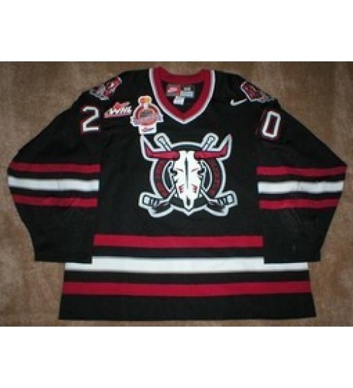 Custom WHL Red Deer Rebels 02 03 Stuart Kerr Road Hockey Jersey Black